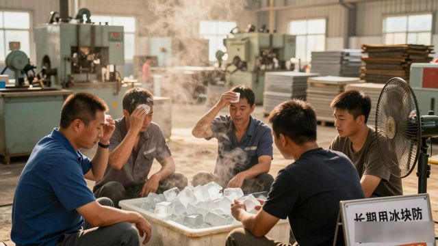 车间高温不用愁 大连防暑降温冰块成了工人的救命凉方